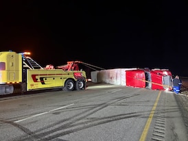 Semi crash blocks Highway 2 overnight 