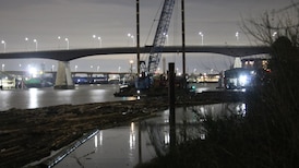 Barge crashes into Arthur Laing Bridge, causing traffic disruptions 