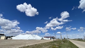 Raging windstorm topples Red Deer sports facility dome