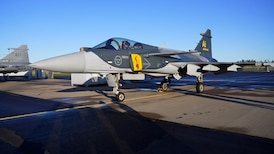Sweden flies Gripen fighter jets on offer to Canada as part of NATO mission