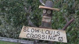 Neighbours give Canadian border-leaping cat Louis Vuitton his own sign