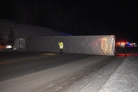 Video shows dramatic B.C. crash that destroyed tractor-trailer, tow truck and Mercedes 