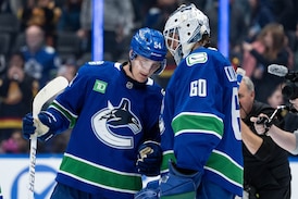 Raty’s three-point night fills void at centre for short-staffed Vancouver Canucks