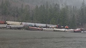 Train derails after mudslide in northern B.C. 