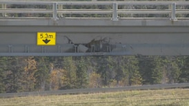 Semi hits overpass on Yellowhead Trail near Wabamun re-routing traffic 