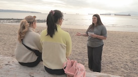 Volunteers handing out safety cards at Vancouver beaches after whale hit by jet ski 