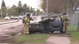 Crash, ensuing fire cause temporary west-end road closure 