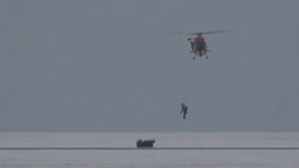 WATCH: U.S. Coast Guards rescue two Canadians stranded on Lake St. Clair